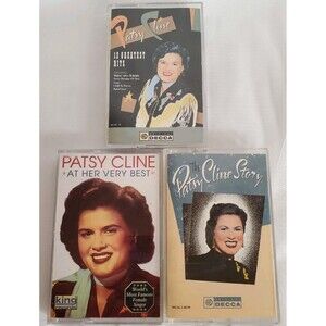Lot Of 3 Patsy Cline Cassettes Greatest Hits At Her Very Best And Story Decca